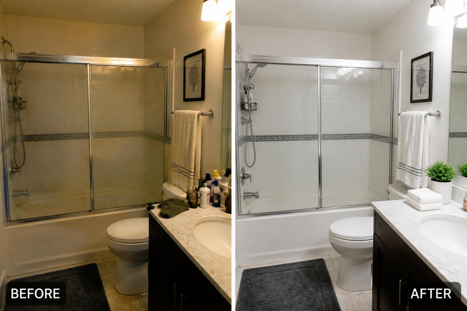 Before and after: Bathroom deep clean