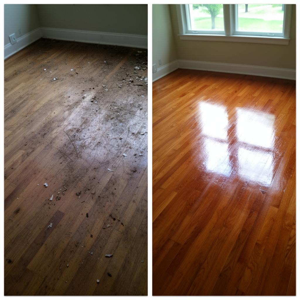 Before and after: Hardwood floor restore
