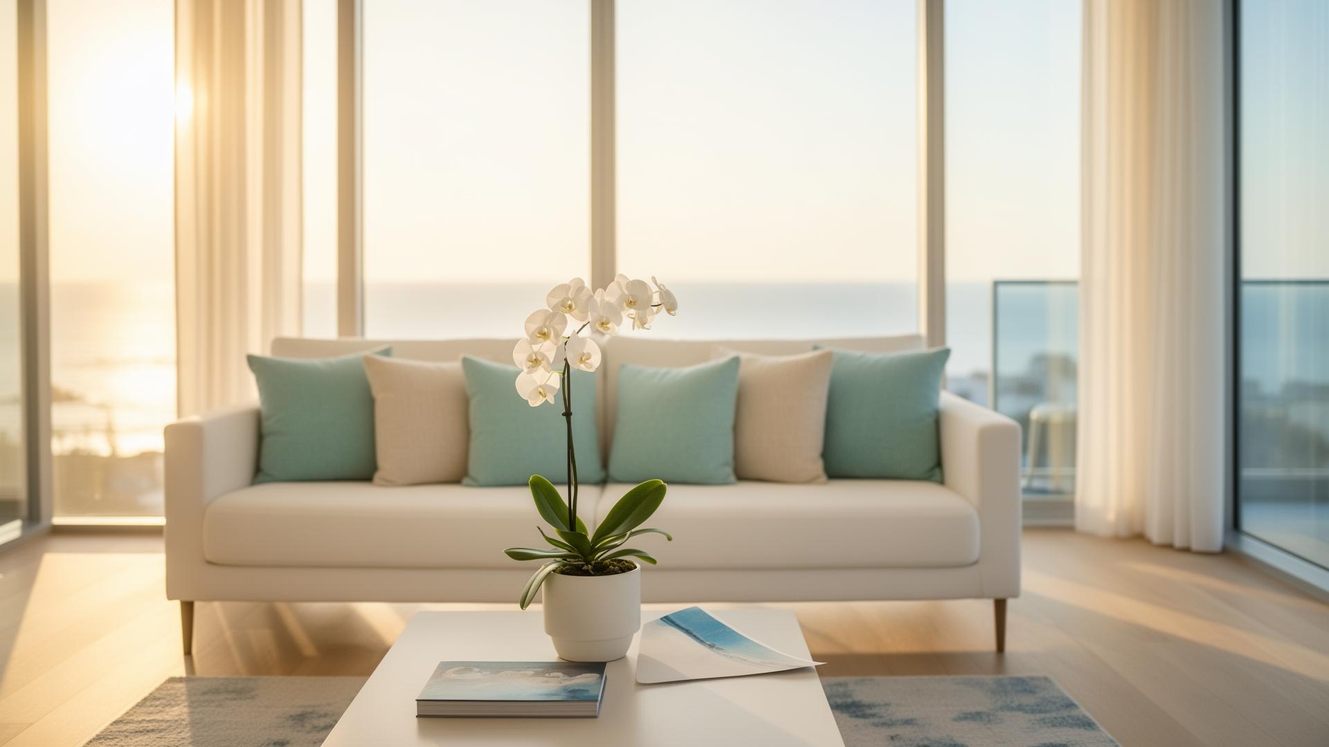 A bright, freshly cleaned living room with soft natural light